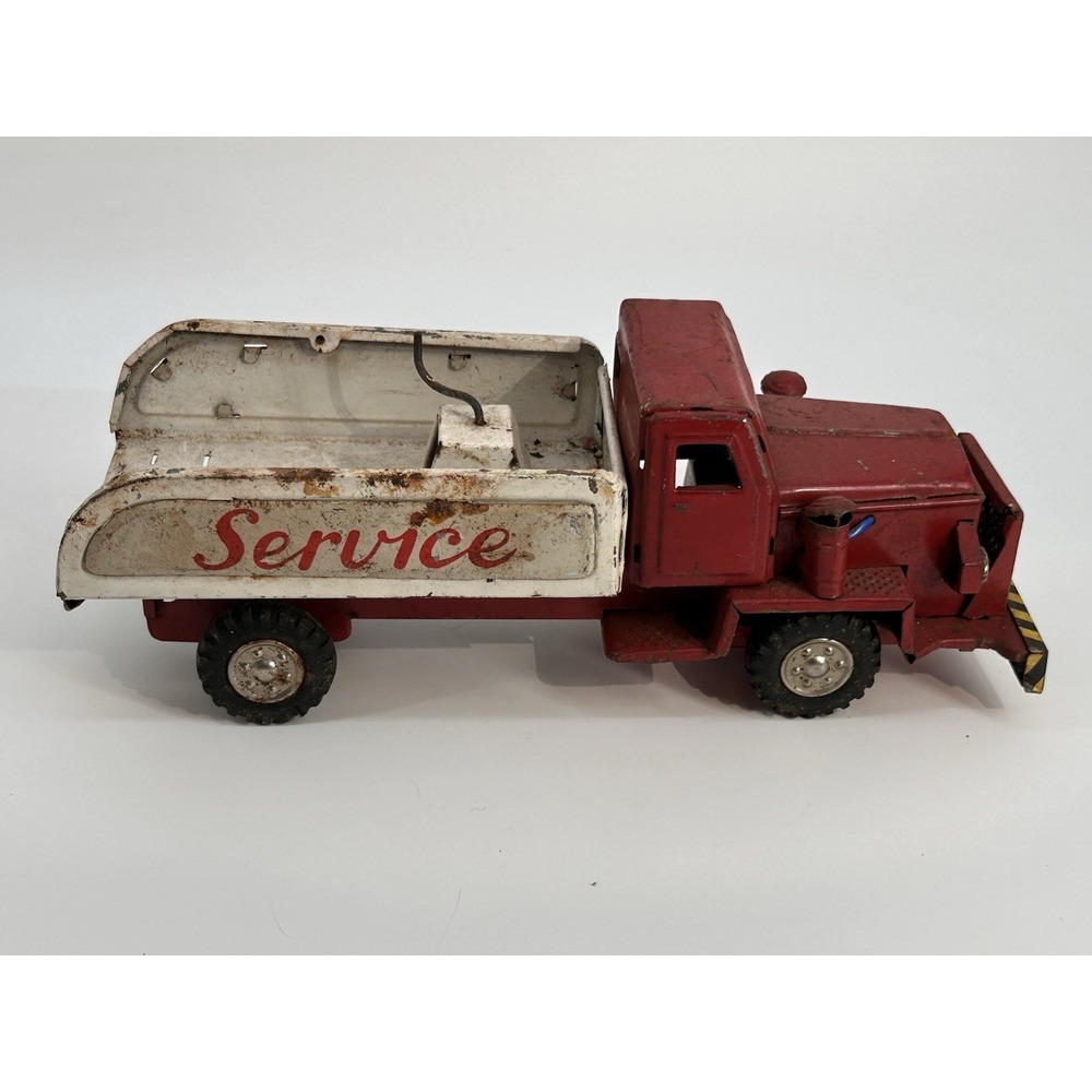 Japanese Tin Litho Friction WRECKER Truck 9" used S.S.S. Int.